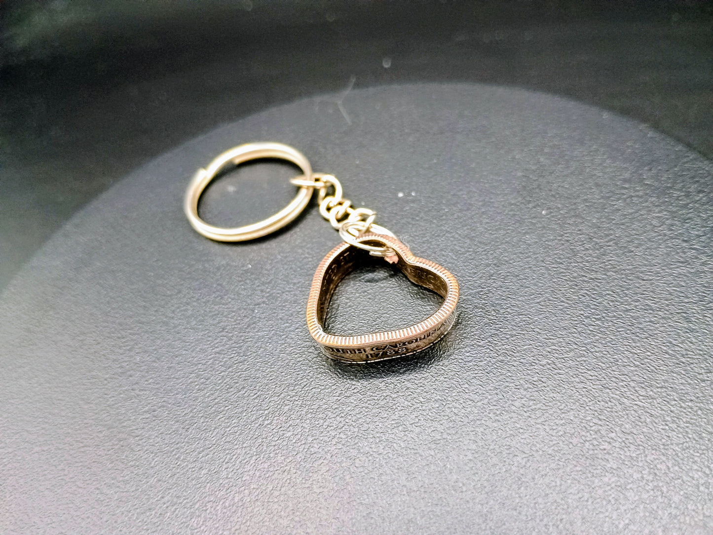 Quarter Heart Keychain