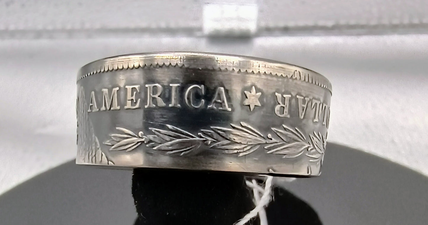 1878 S, Antiqued Morgan silver Dollar ring Size 12.5