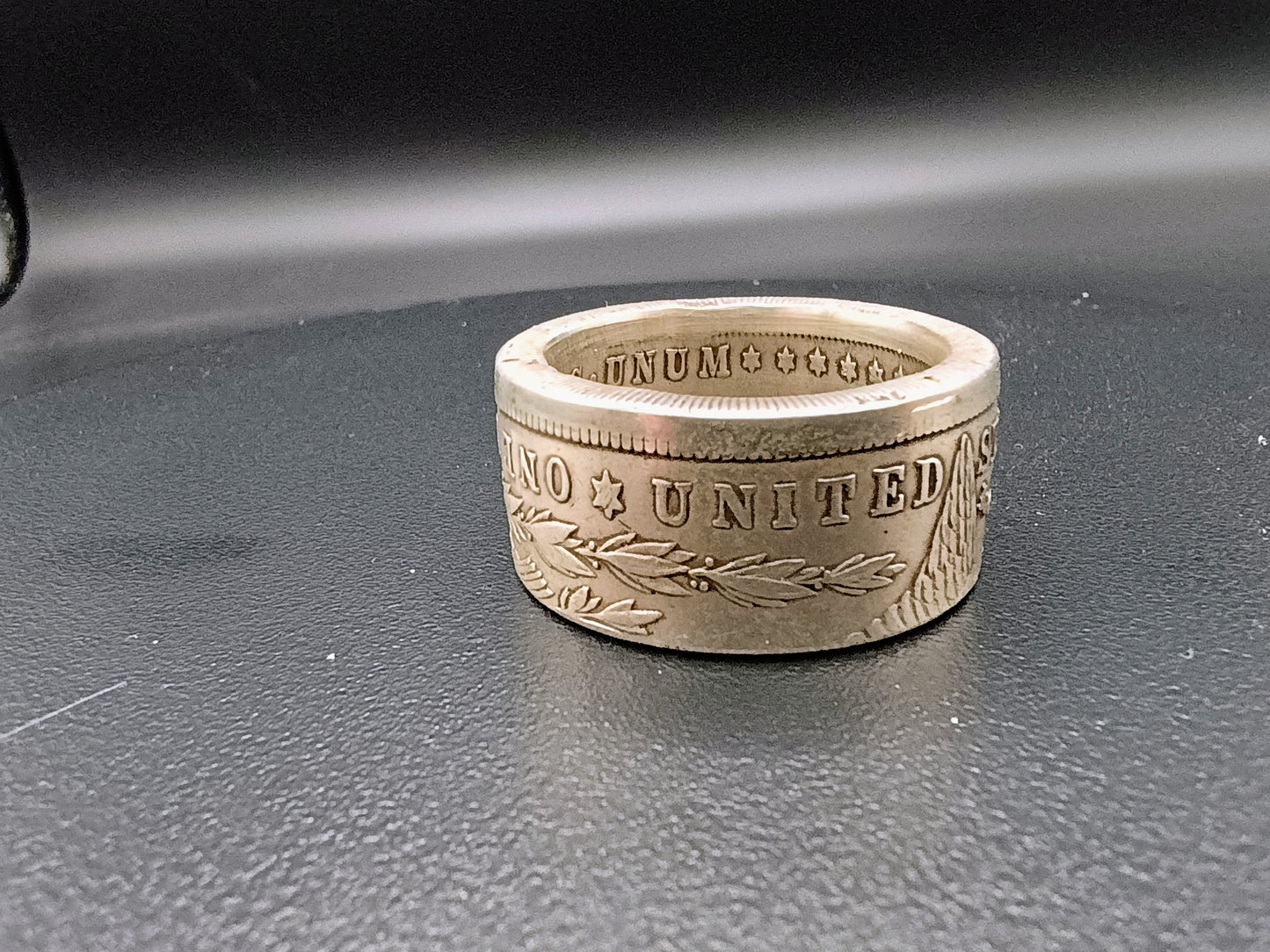 1921 Polished Morgan Silver Dollar Ring size 10