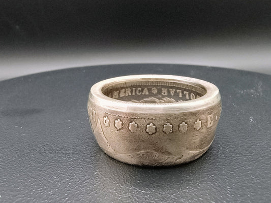Face out 1899 Morgan Silver Dollar Ring size 12.5