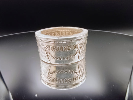 1921 Polished Morgan Dollar ring size 12.25