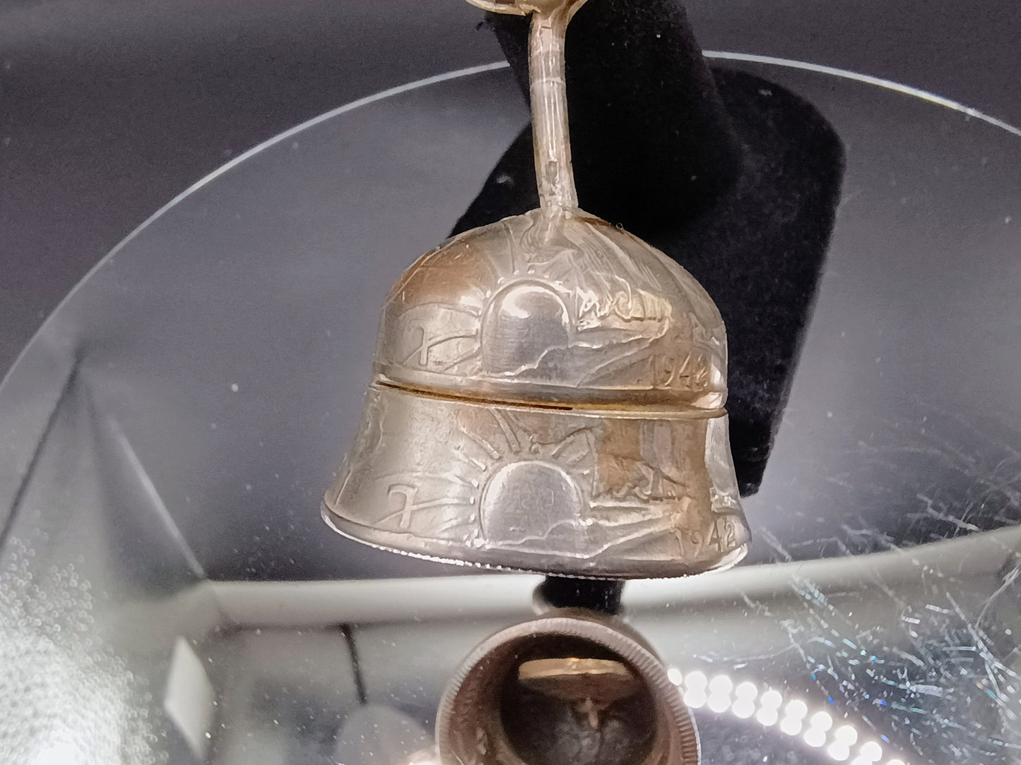 Double 1942 Walking Liberty Half Dollar Biker Bell 90% silver