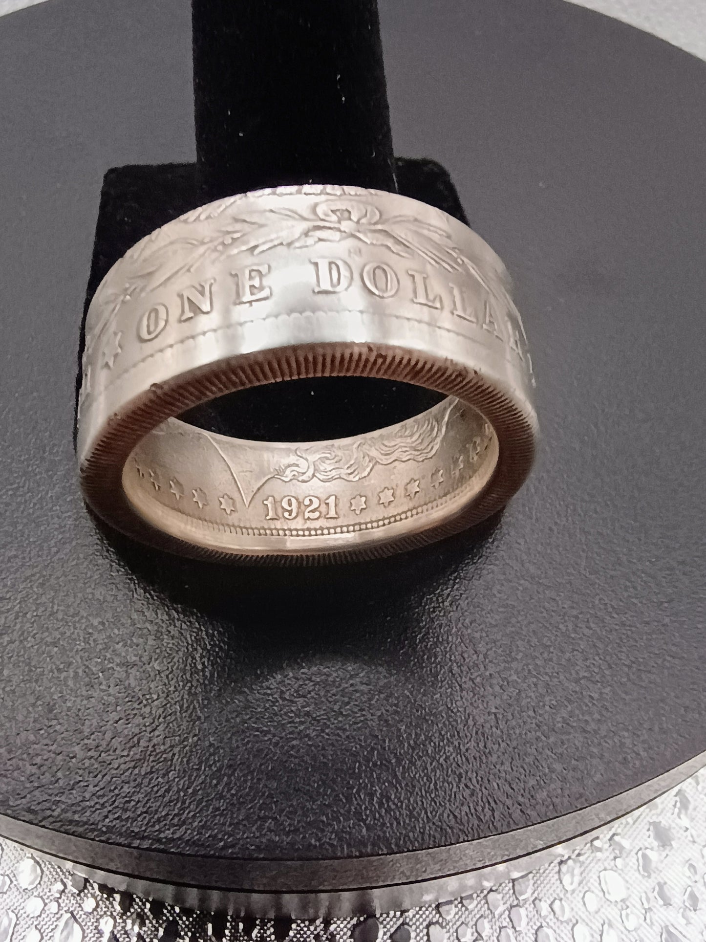 1921 Morgan Silver Dollar Ring 90% silver, Size 13.25