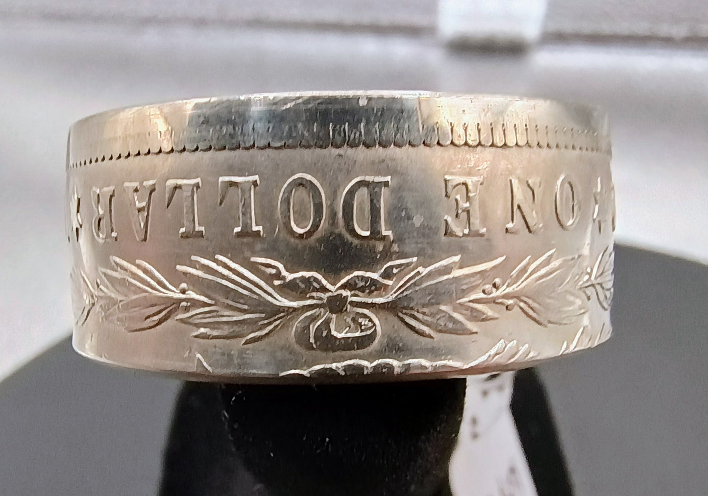 1921 Polished Morgan Silver Dollar Ring Size 11.5+