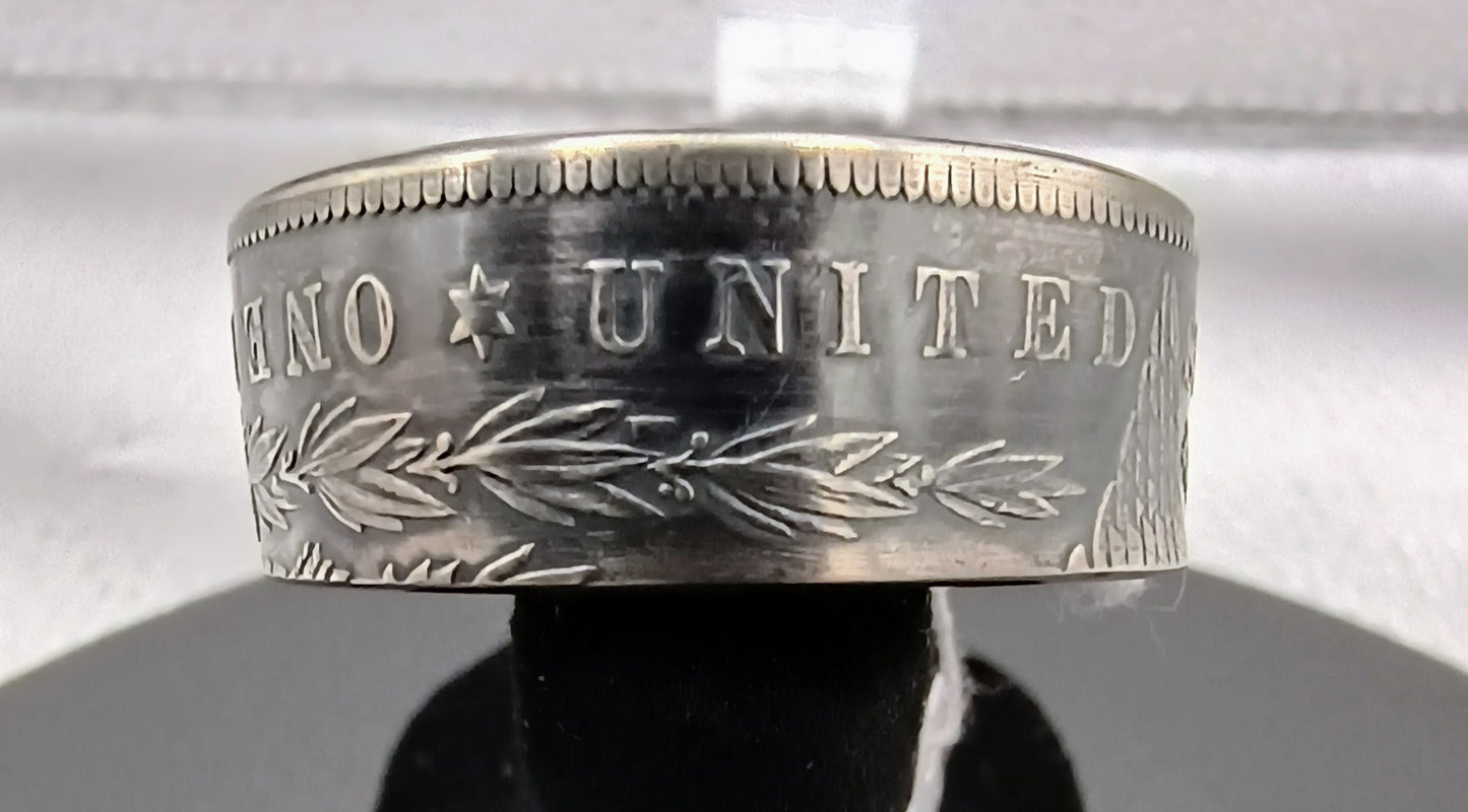 1878 S, Antiqued Morgan silver Dollar ring Size 12.5
