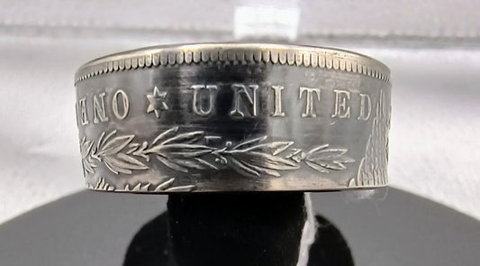 1878 S, Antiqued Morgan silver Dollar ring Size 12.5