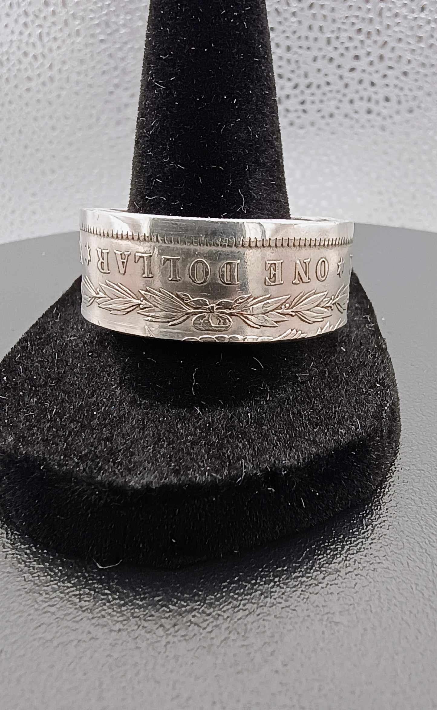 1891 Polished Morgan Silver Dollar Ring Size 12.25