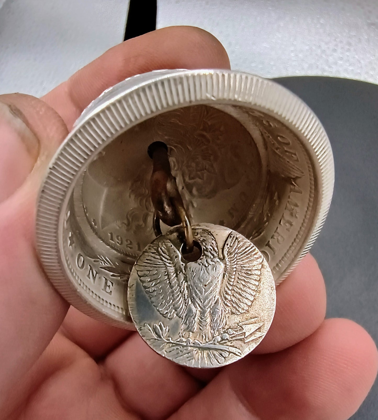 1921 Morgan Silver Dollar Biker Bell
