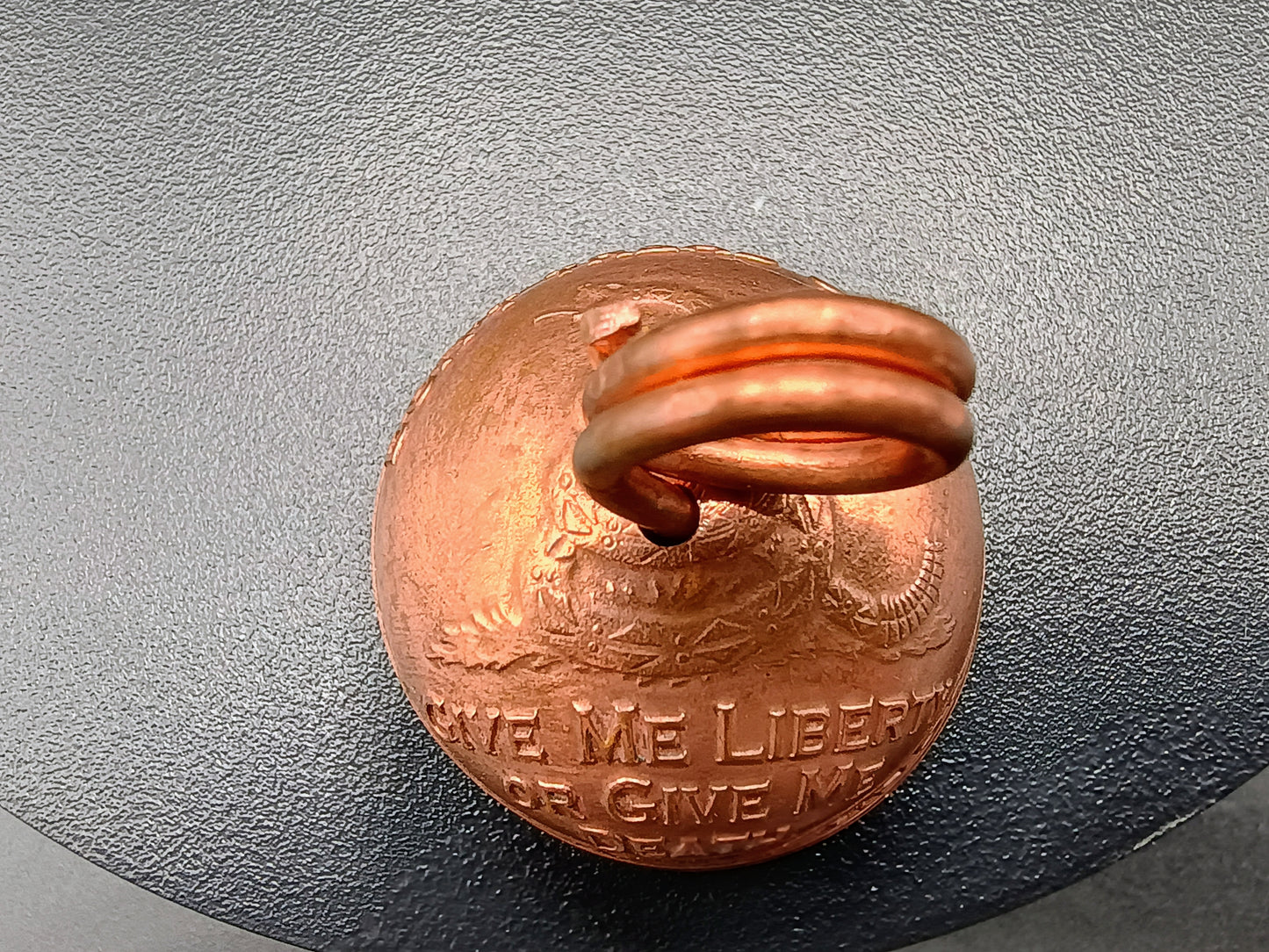 Large Copper "Give Me Liberty" Biker Bell  {Gremlin Bell}