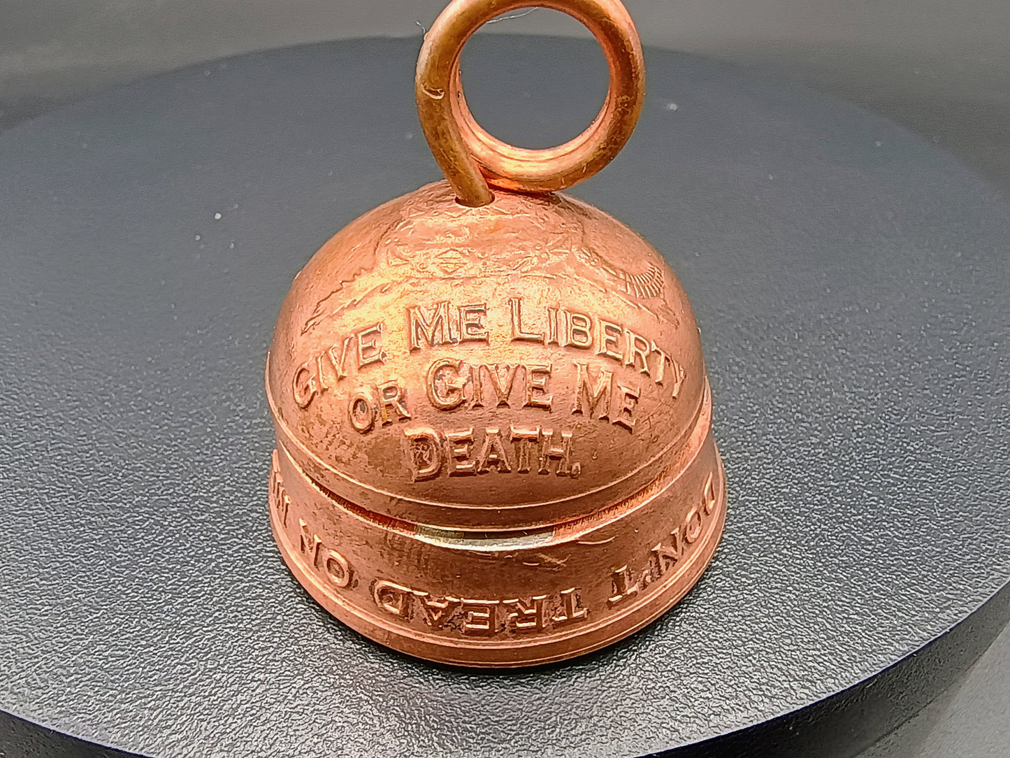 Large Copper "Give Me Liberty" Biker Bell  {Gremlin Bell}