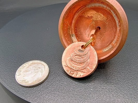 Large Copper "Give Me Liberty" Biker Bell  {Gremlin Bell}