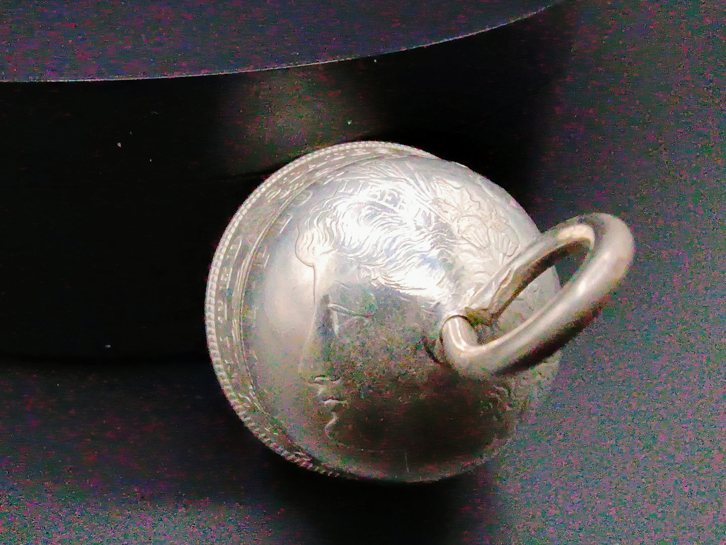 Large Polished "Heads Up" Morgan Silver Dollar Biker Bell