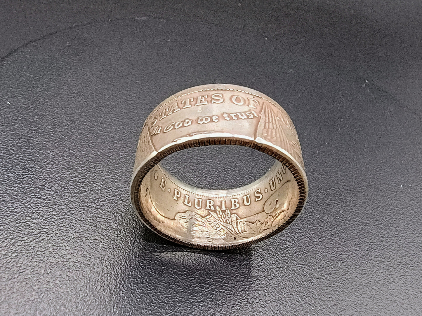 1921 Polished Morgan Silver Dollar Ring size 10