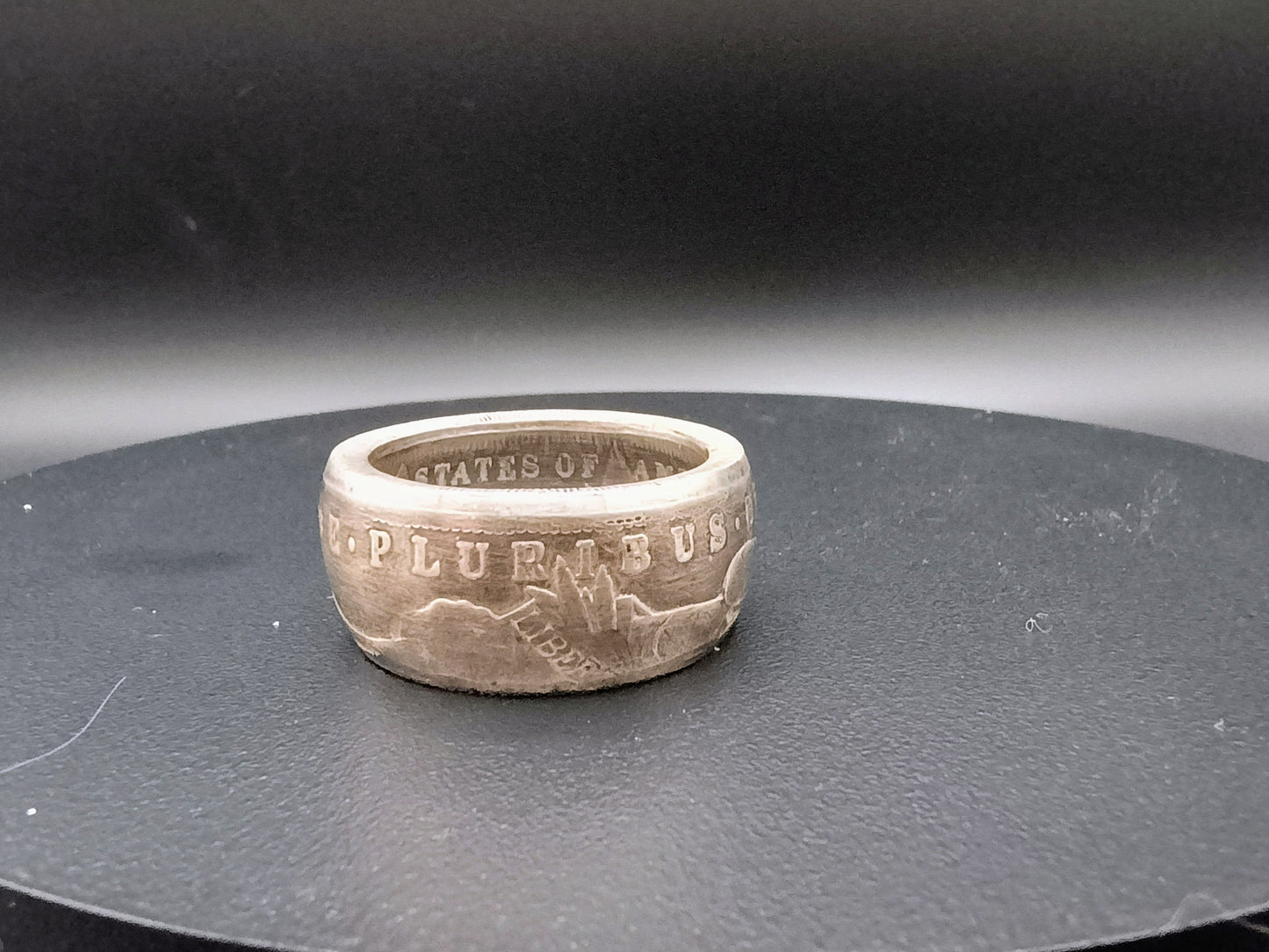 Face out 1899 Morgan Silver Dollar Ring size 12.5