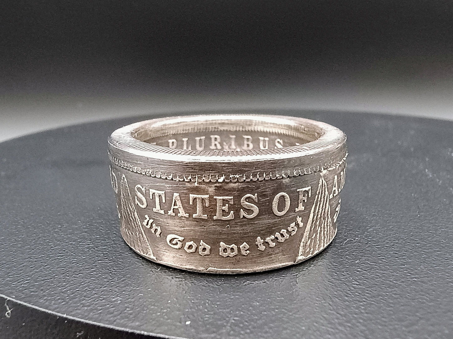 1921 Antiqued Morgan Dollar Ring size 12 Straight Side