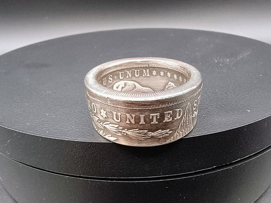 1921 Antiqued Morgan Dollar Ring size 12 Straight Side