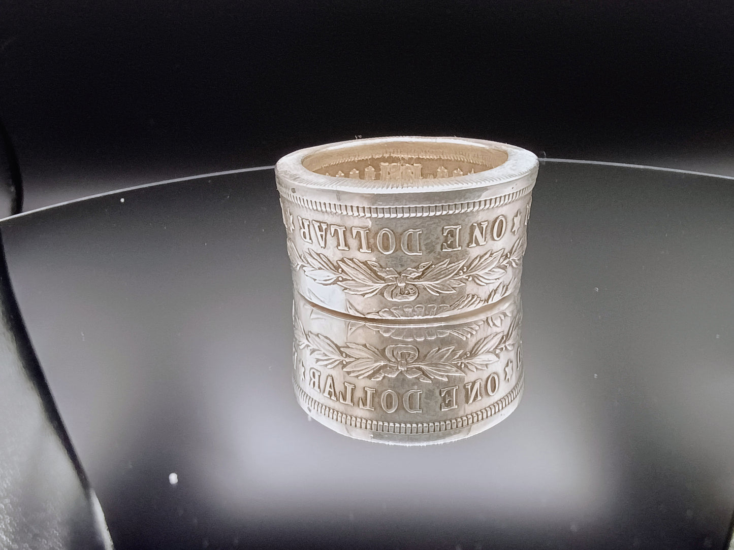 1921 Polished Morgan Dollar ring size 12.25