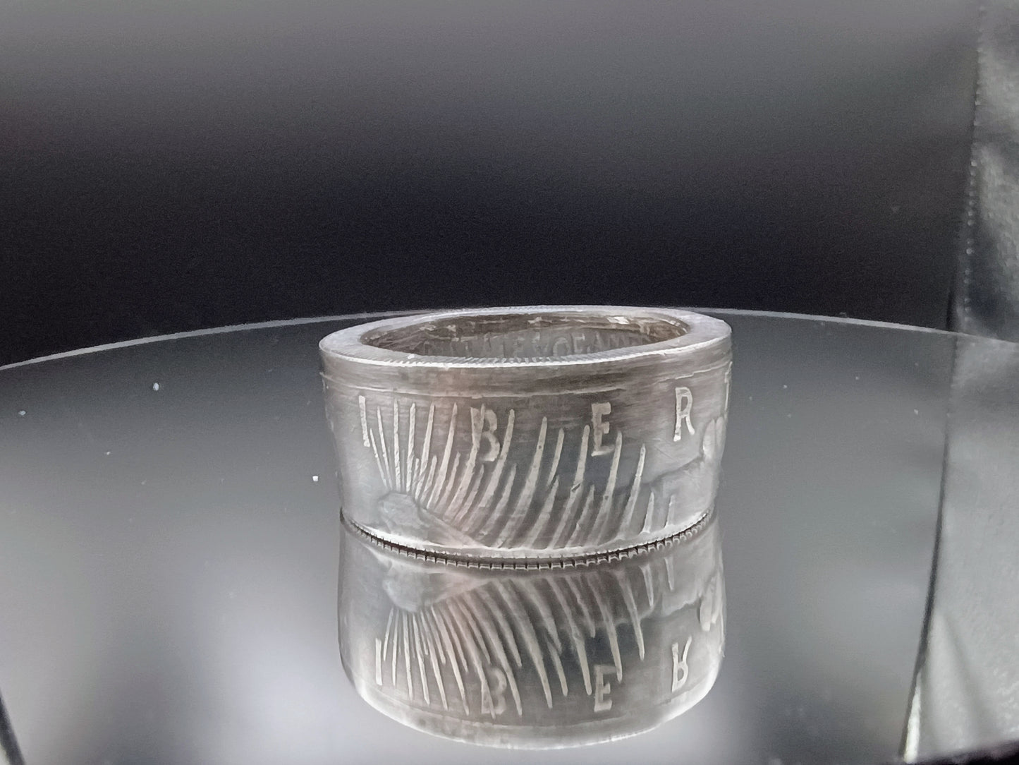 1922 Peace Dollar ,Antiqued Ring size [tight] 12.5