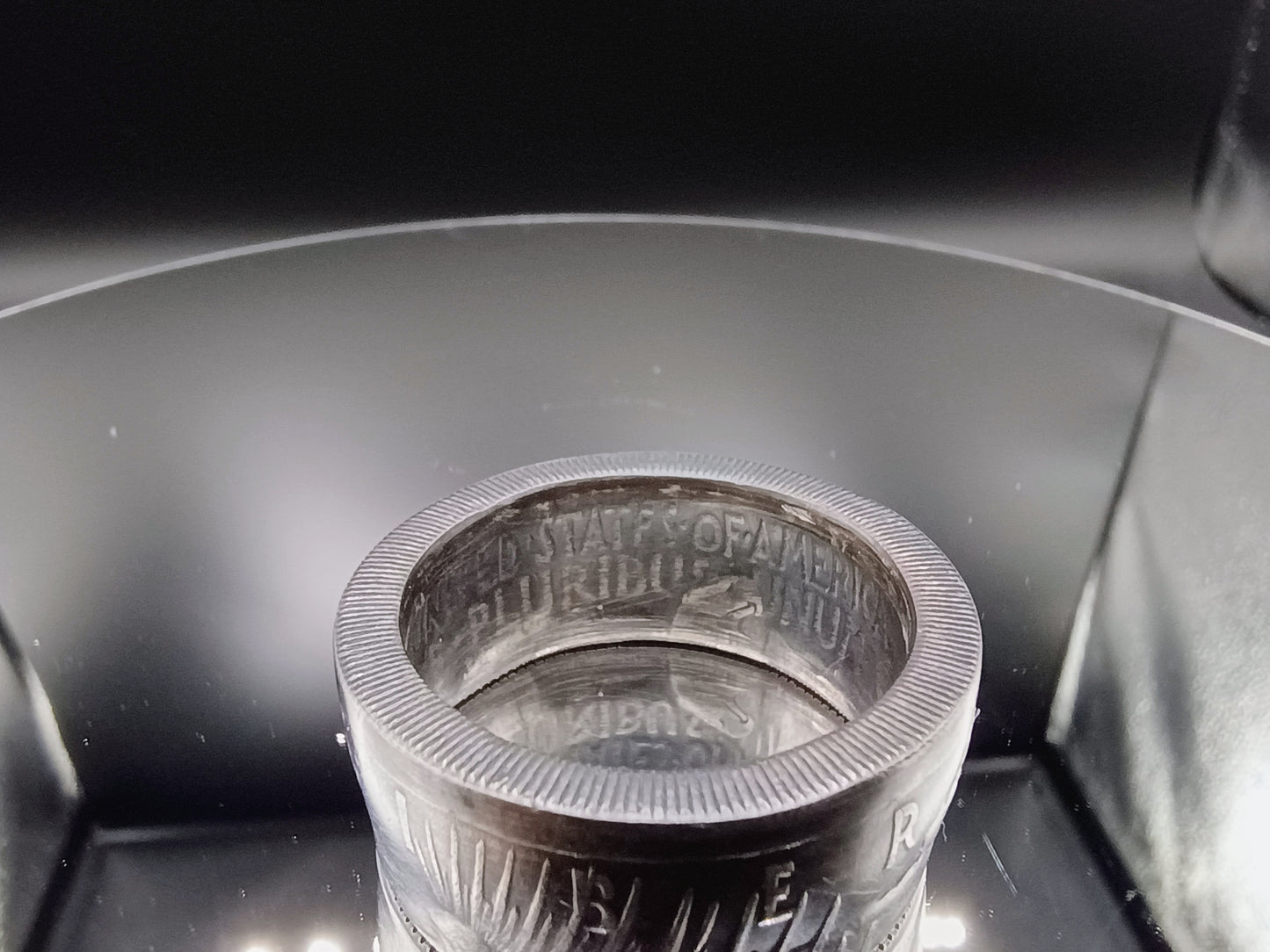 1922 Peace Dollar ,Antiqued Ring size [tight] 12.5