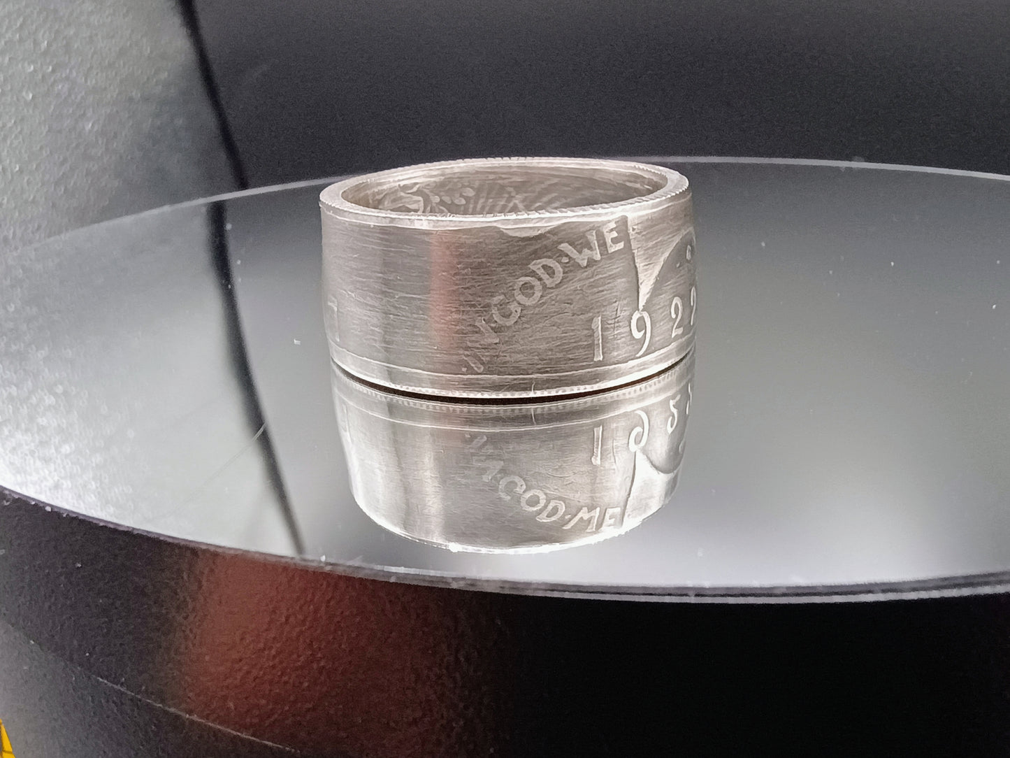 1922 Peace Dollar ,Antiqued Ring size [tight] 12.5