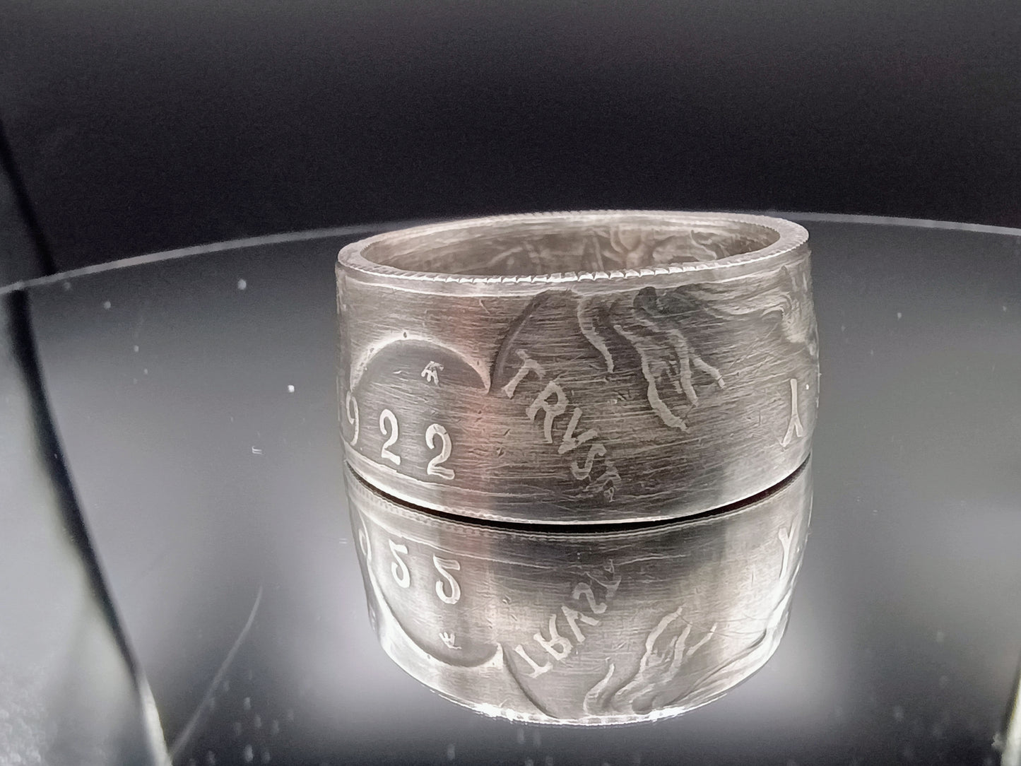 1922 Peace Dollar ,Antiqued Ring size [tight] 12.5