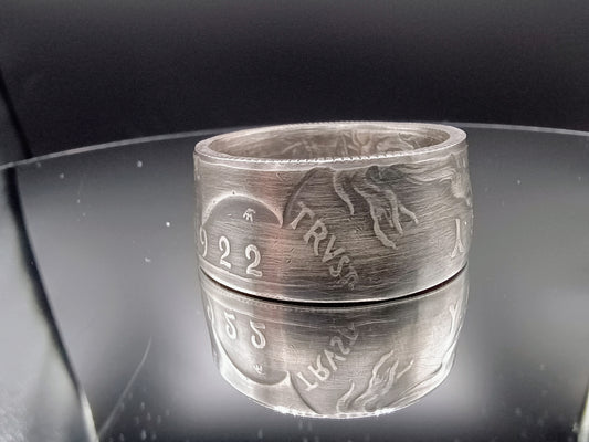 1922 Peace Dollar ,Antiqued Ring size [tight] 12.5