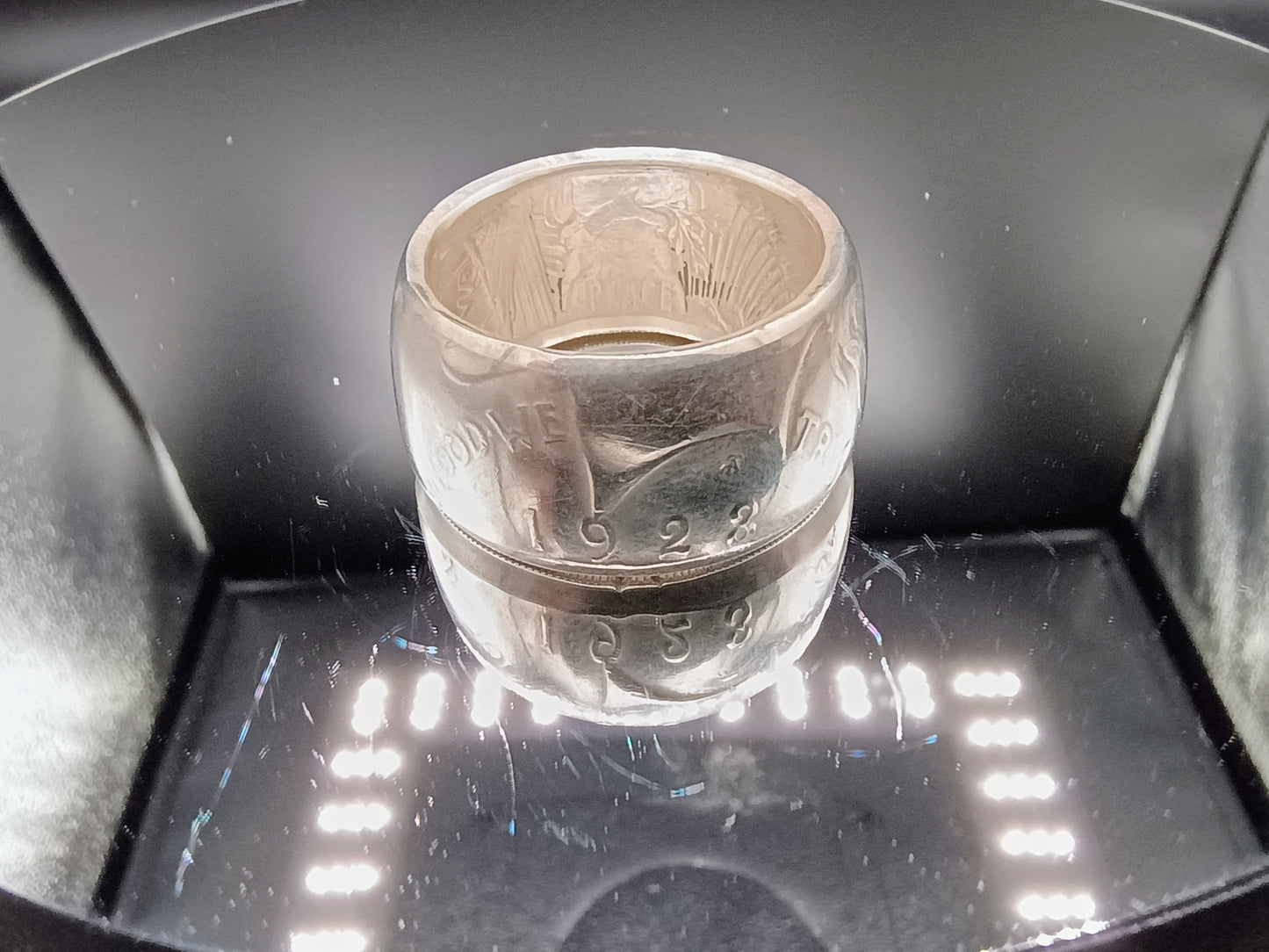 1923 Polished Peace Dollar Ring size 10