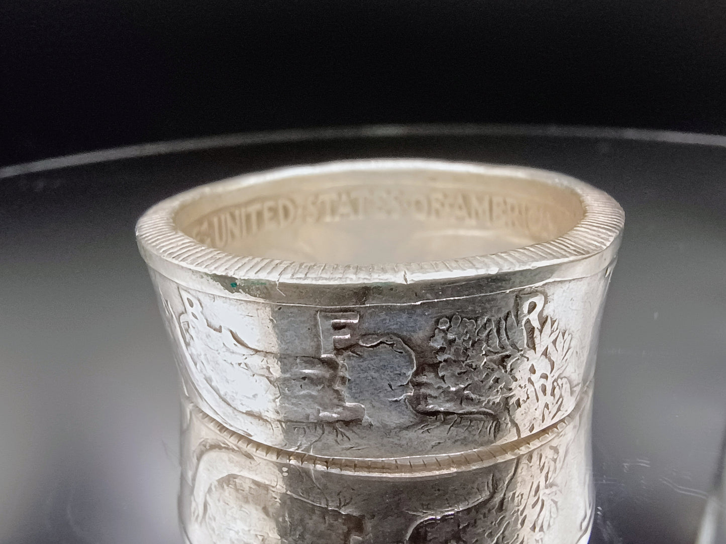 1944 [Rough] Walking Liberty Half Dollar  Polished Ring size 11.75