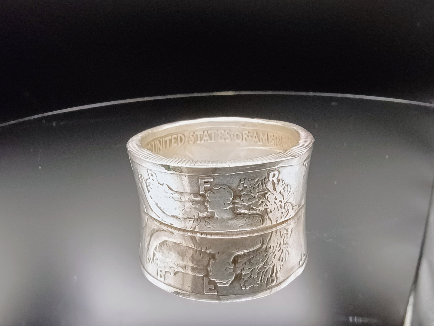 1944 [Rough] Walking Liberty Half Dollar  Polished Ring size 11.75