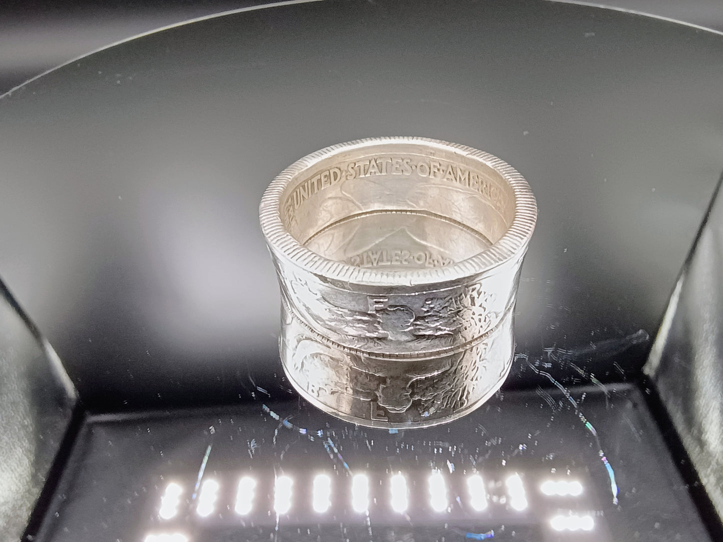 1944 [Rough] Walking Liberty Half Dollar  Polished Ring size 11.75