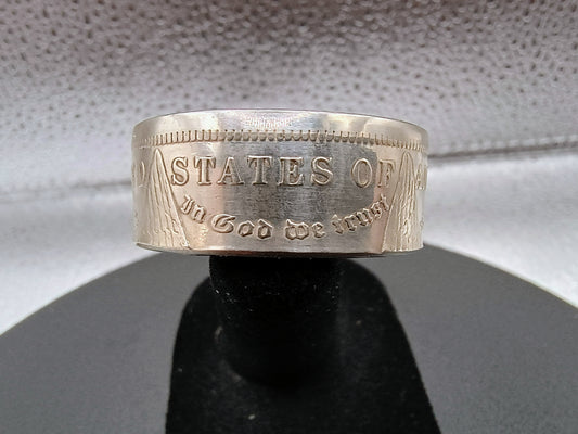 1884 Morgan Silver Dollar Ring , size 13.25