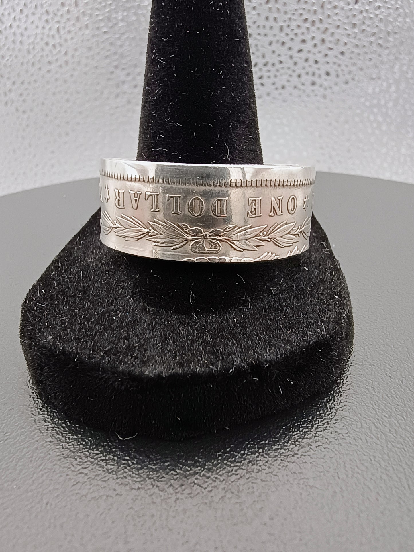 1891 Polished Morgan Silver Dollar Ring Size 12.25