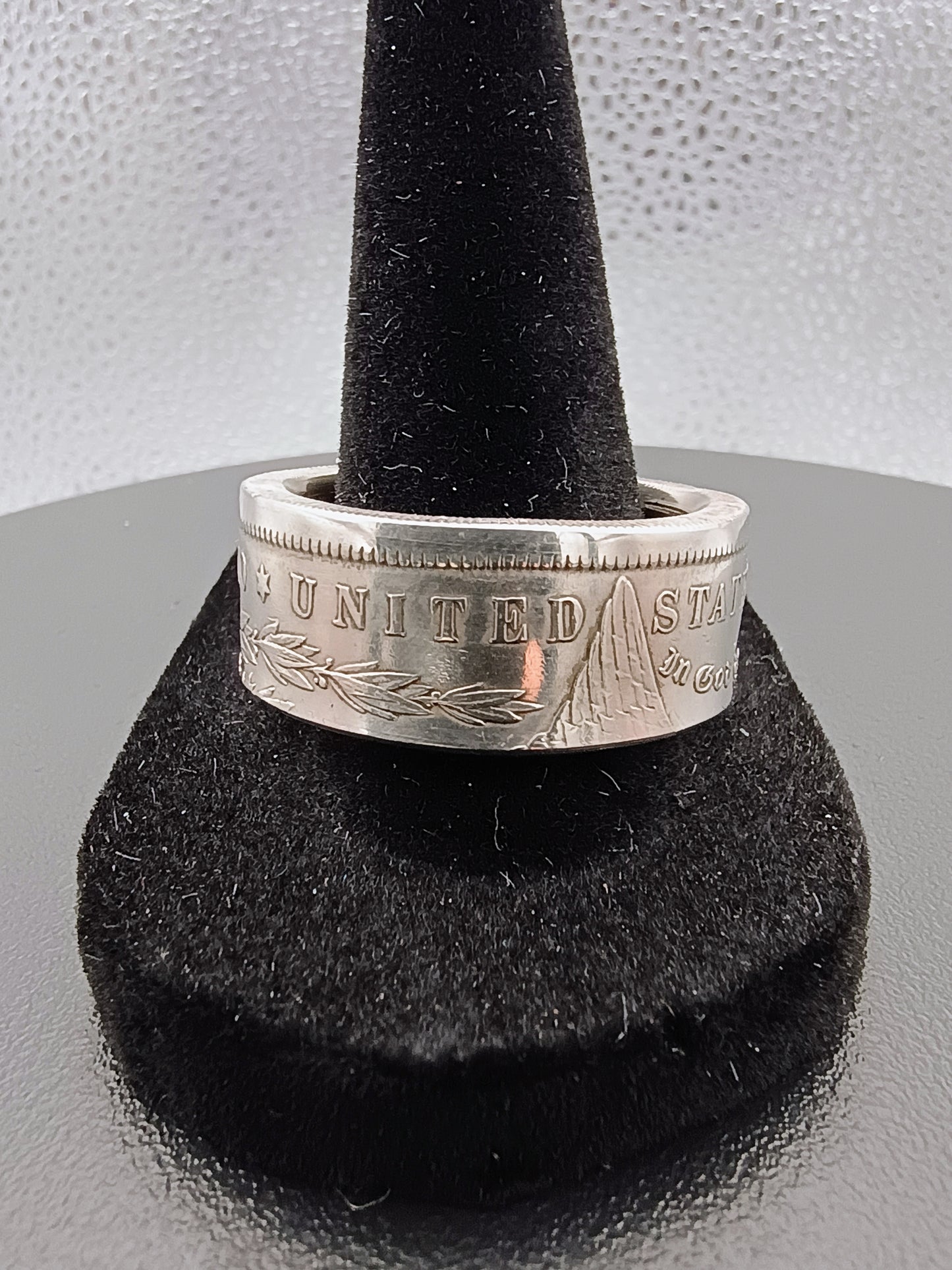 1891 Polished Morgan Silver Dollar Ring Size 12.25