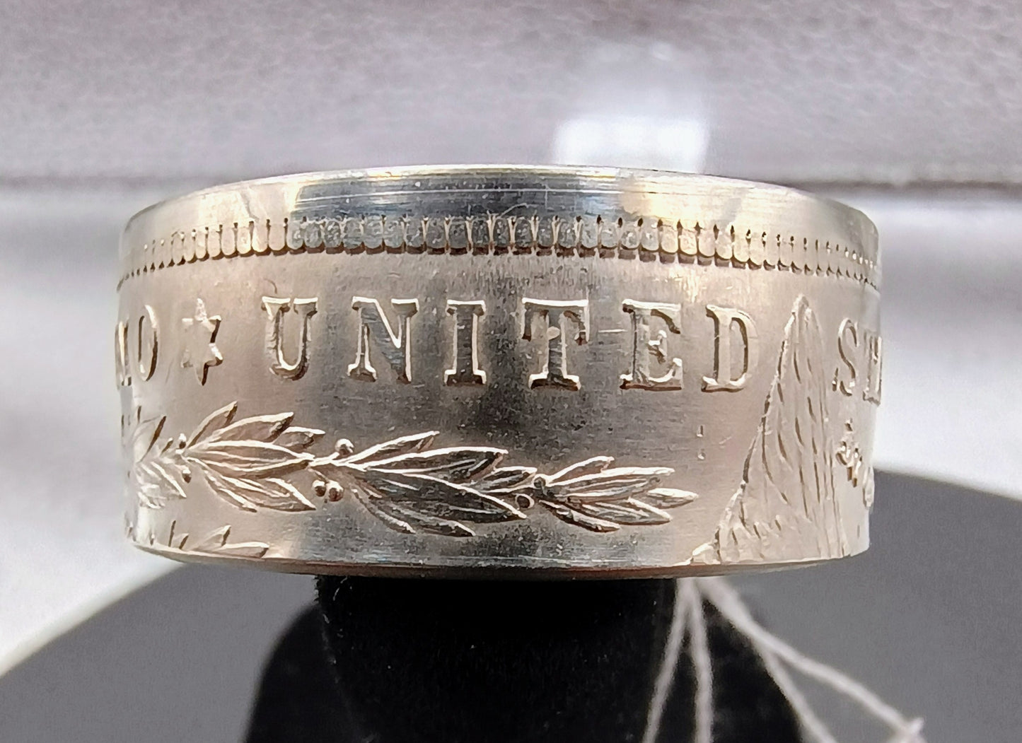 1921 Polished Morgan Silver Dollar Ring Size 11.5+