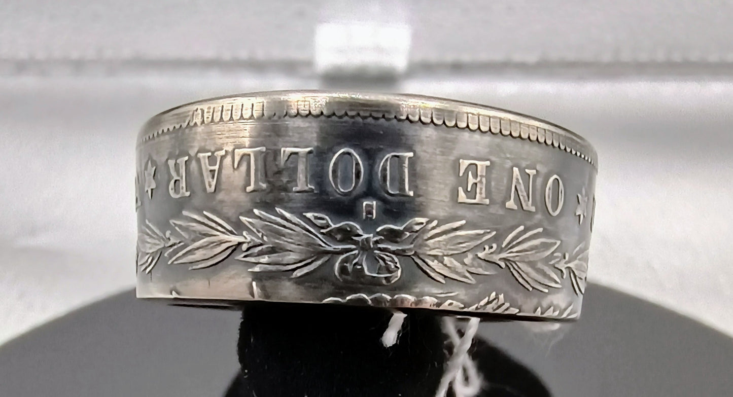 1878 S, Antiqued Morgan silver Dollar ring Size 12.5