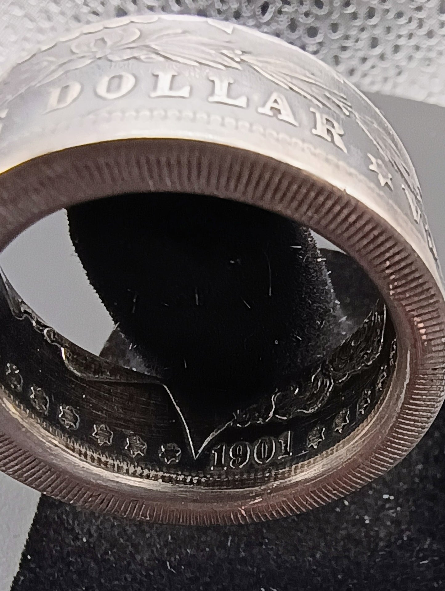 1901 Morgan Silver Dollar Ring Size 11.5