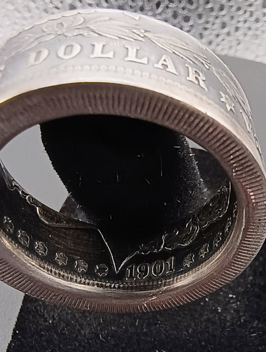 1901 Morgan Silver Dollar Ring Size 11.5